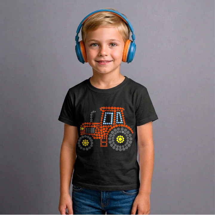 Tractor din puncte - ziua punctului - tricou pentru copii