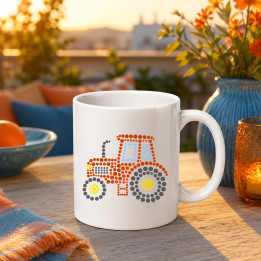 Tractor din puncte - ziua punctului - cană