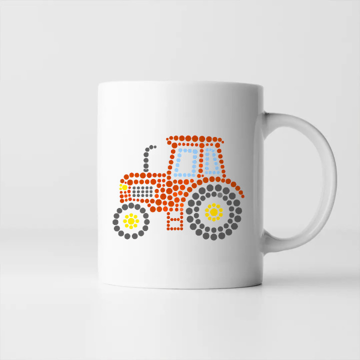Tractor din puncte - ziua punctului - cană