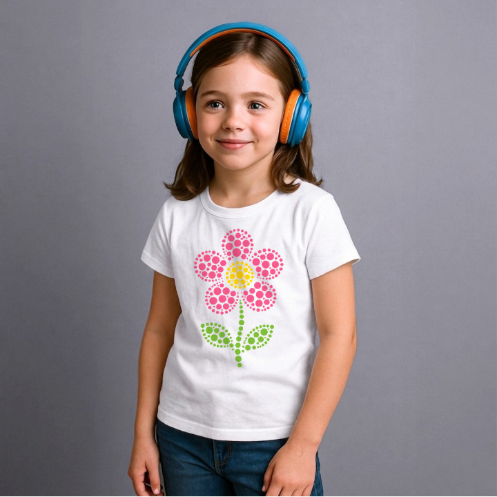 Floare din puncte - ziua punctului - tricou pentru copii