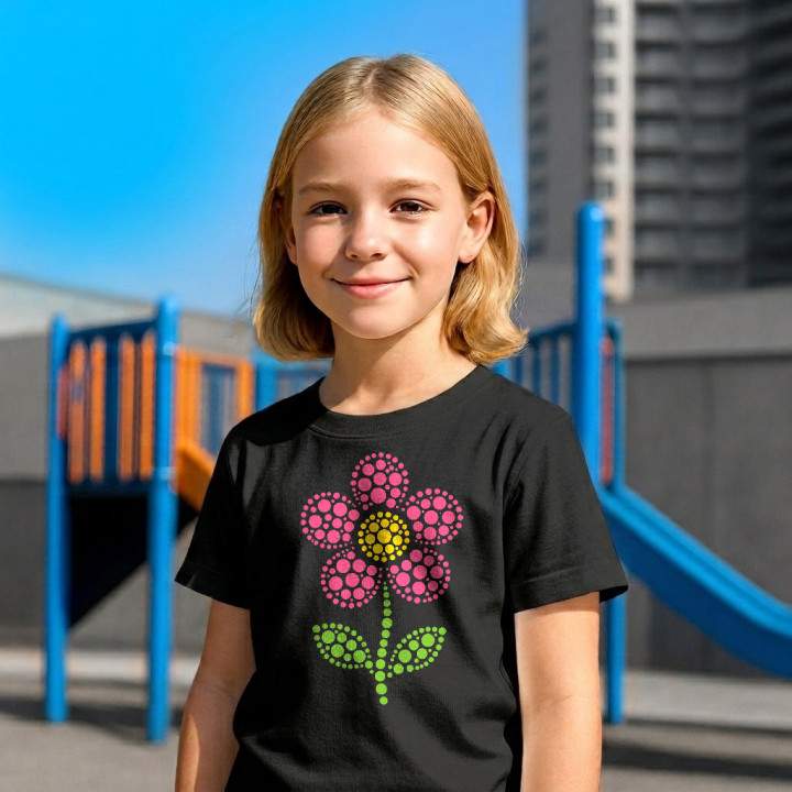Floare din puncte - ziua punctului - tricou pentru copii