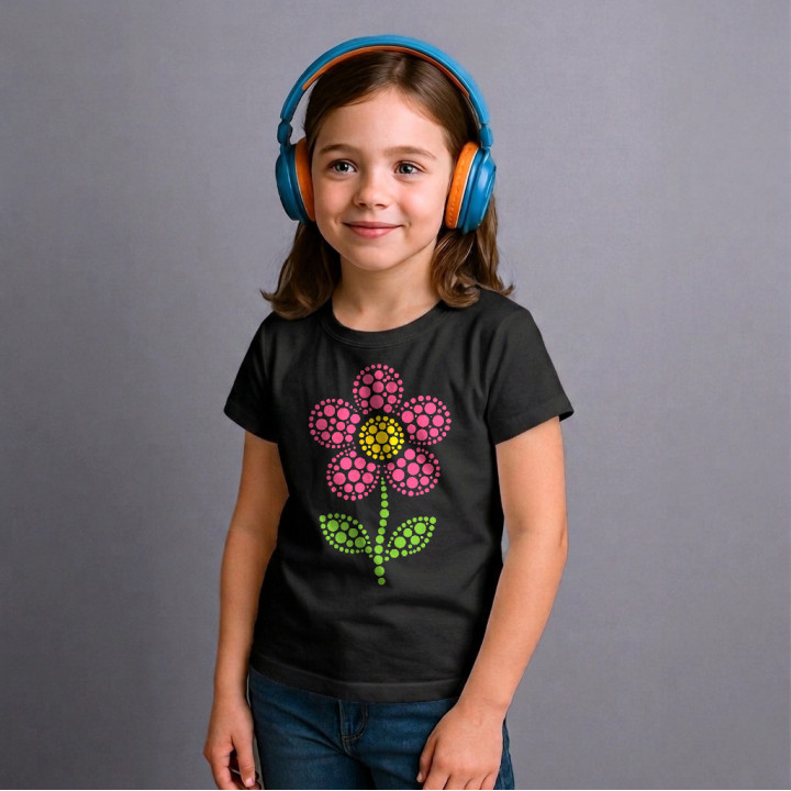 Floare din puncte - ziua punctului - tricou pentru copii