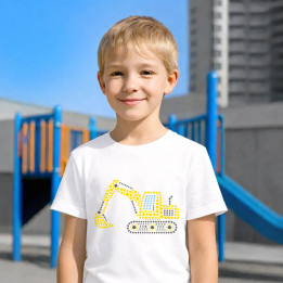 Excavator din puncte - ziua punctului - tricou pentru copii
