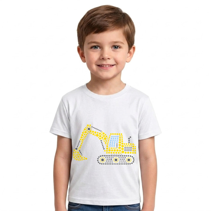 Excavator din puncte - ziua punctului - tricou pentru copii