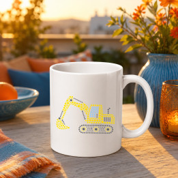Excavator din puncte - ziua punctului - cană