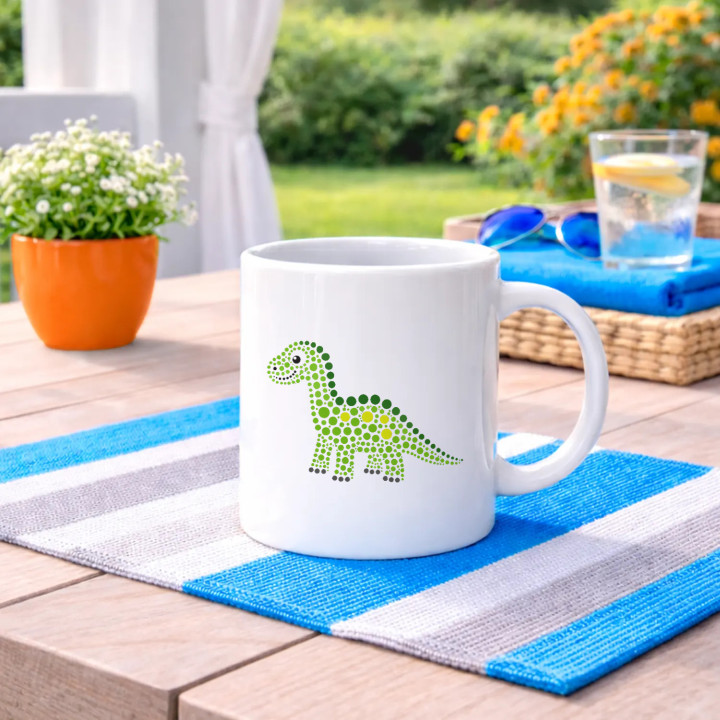 Dinozaur din puncte - ziua punctului - cană