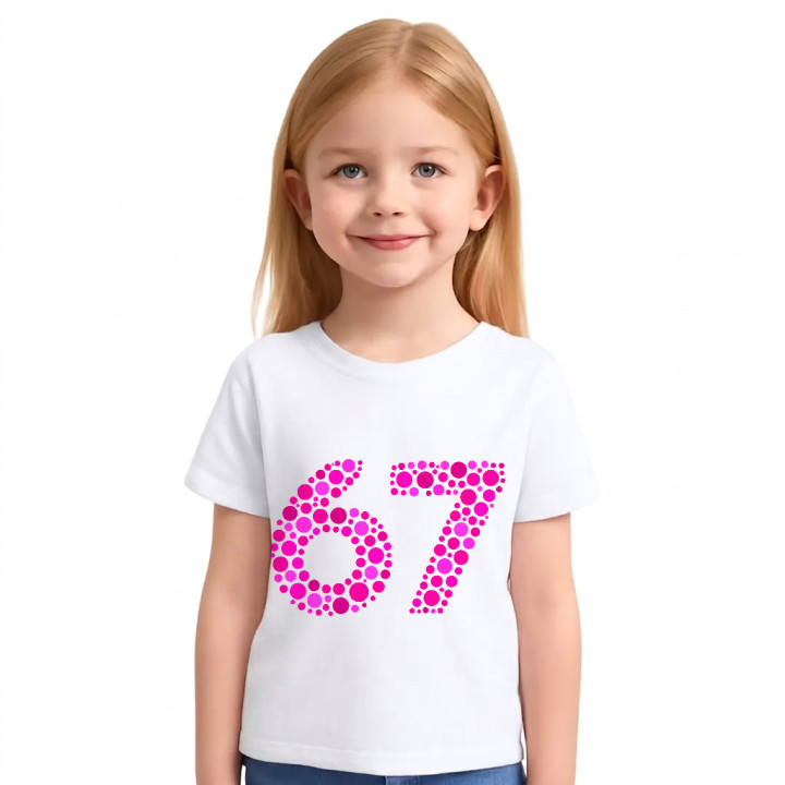 67 roz din puncte - ziua punctului - tricou pentru copii