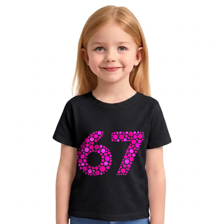 67 roz din puncte - ziua punctului - tricou pentru copii
