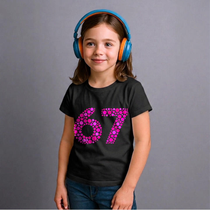 67 roz din puncte - ziua punctului - tricou pentru copii