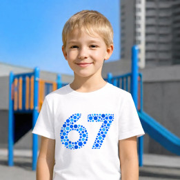 67 albastru din puncte - ziua punctului - tricou pentru copii