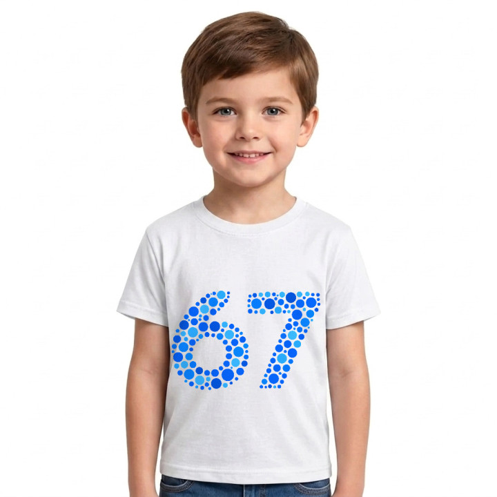67 albastru din puncte - ziua punctului - tricou pentru copii