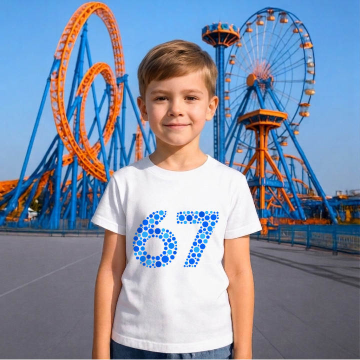 67 albastru din puncte - ziua punctului - tricou pentru copii