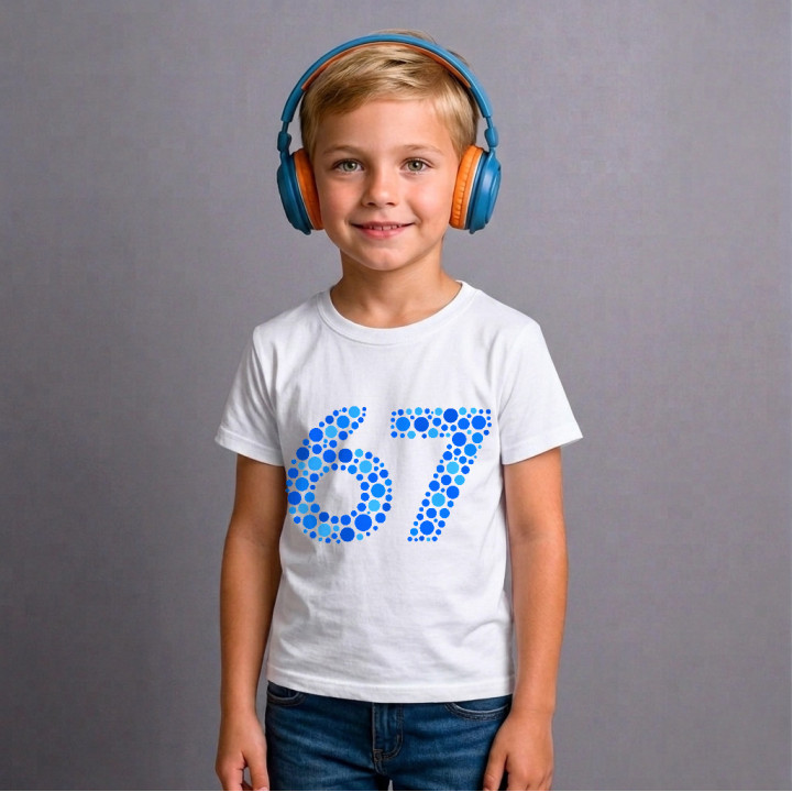 67 albastru din puncte - ziua punctului - tricou pentru copii