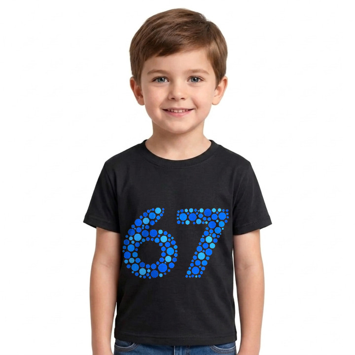67 albastru din puncte - ziua punctului - tricou pentru copii