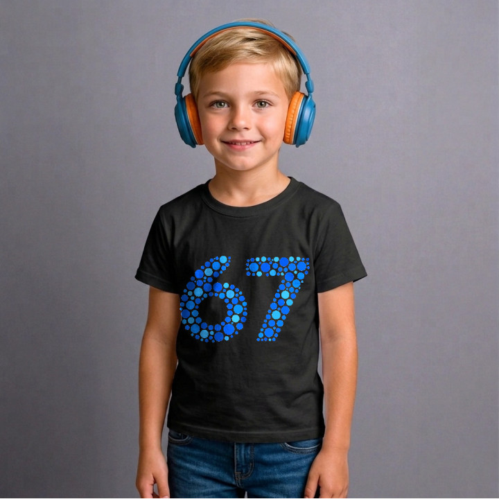 67 albastru din puncte - ziua punctului - tricou pentru copii