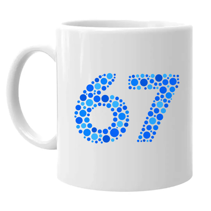 67 albastru din puncte - ziua punctului - cană