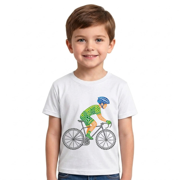 Ciclist din puncte - ziua punctului - tricou pentru copii