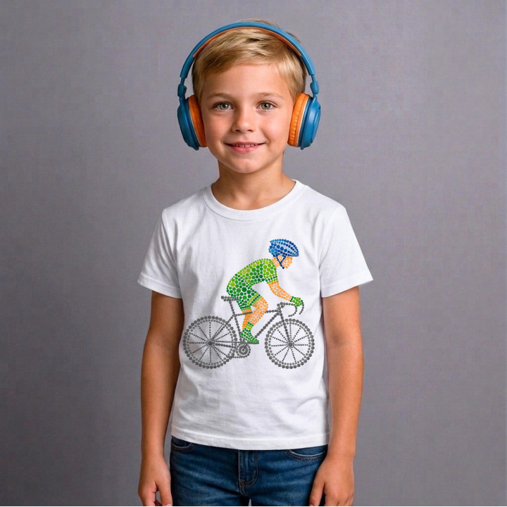 Ciclist din puncte - ziua punctului - tricou pentru copii