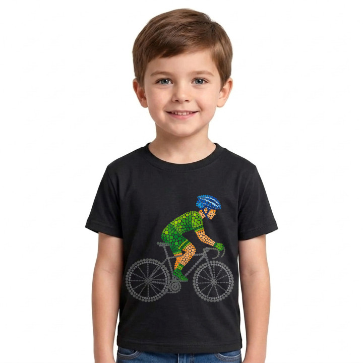 Ciclist din puncte - ziua punctului - tricou pentru copii