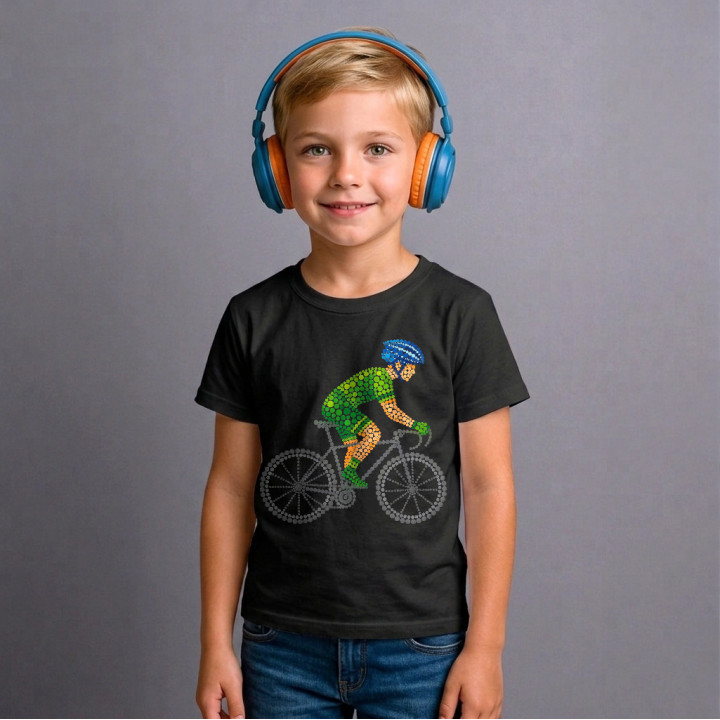 Ciclist din puncte - ziua punctului - tricou pentru copii