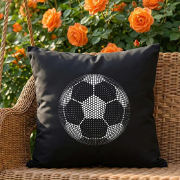 Minge de fotbal din puncte - ziua punctului - pernă neagră pentru cadou