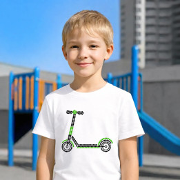 Trotinetă din puncte - ziua punctului - tricou pentru copii