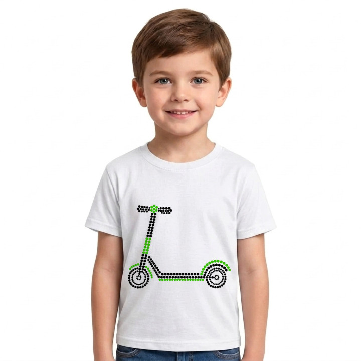 Trotinetă din puncte - ziua punctului - tricou pentru copii