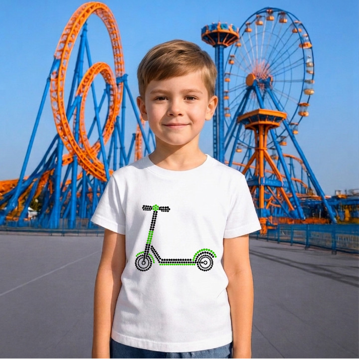 Trotinetă din puncte - ziua punctului - tricou pentru copii