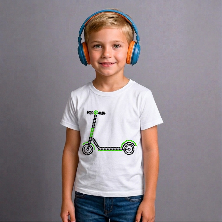 Trotinetă din puncte - ziua punctului - tricou pentru copii