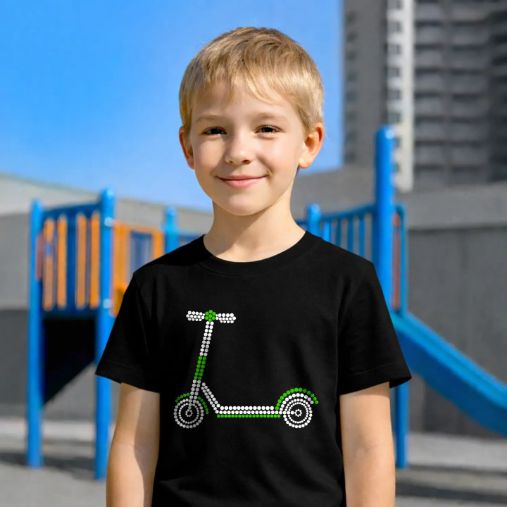 Trotinetă din puncte - ziua punctului - tricou pentru copii