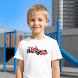 Mașină de curse din puncte - ziua punctului - tricou pentru copii