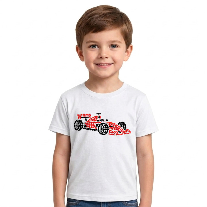 Mașină de curse din puncte - ziua punctului - tricou pentru copii