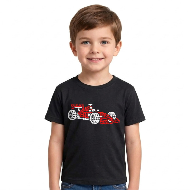 Mașină de curse din puncte - ziua punctului - tricou pentru copii