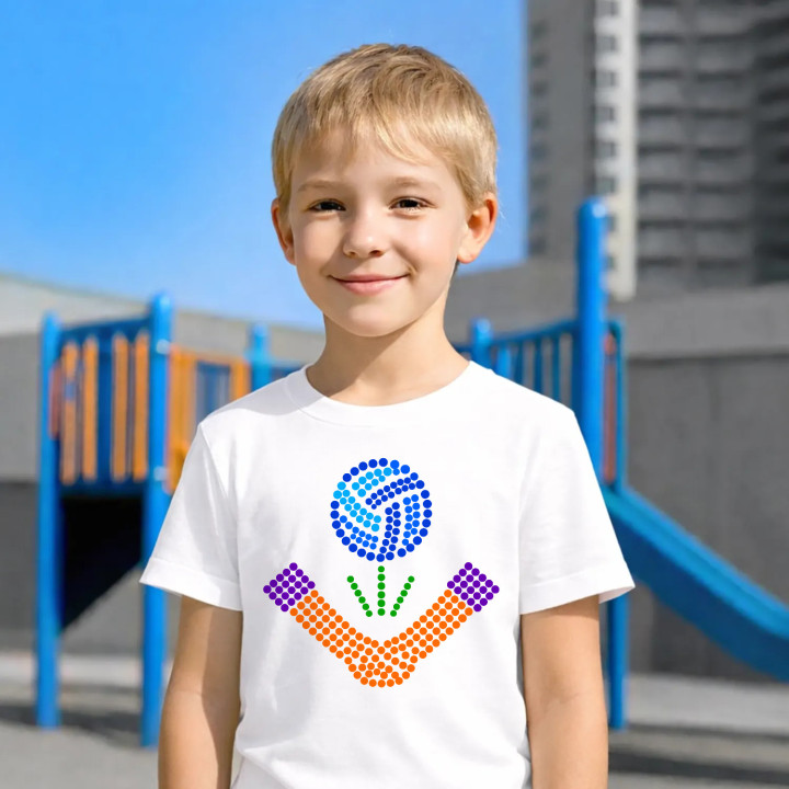 Minge de volei din puncte - ziua punctului - tricou pentru copii