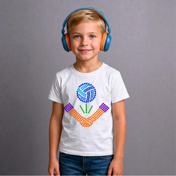 Minge de volei din puncte - ziua punctului - tricou pentru copii