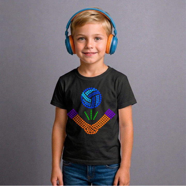 Minge de volei din puncte - ziua punctului - tricou pentru copii