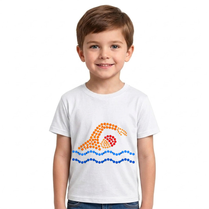 Înotător din puncte - ziua punctului - tricou pentru copii