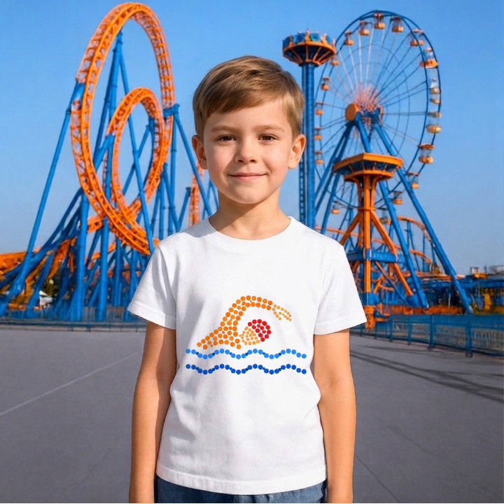 Înotător din puncte - ziua punctului - tricou pentru copii