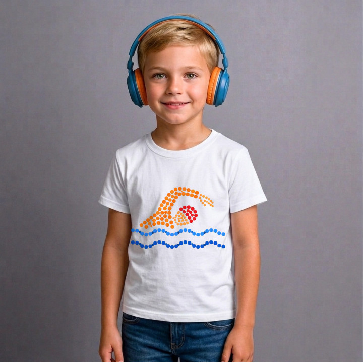 Înotător din puncte - ziua punctului - tricou pentru copii