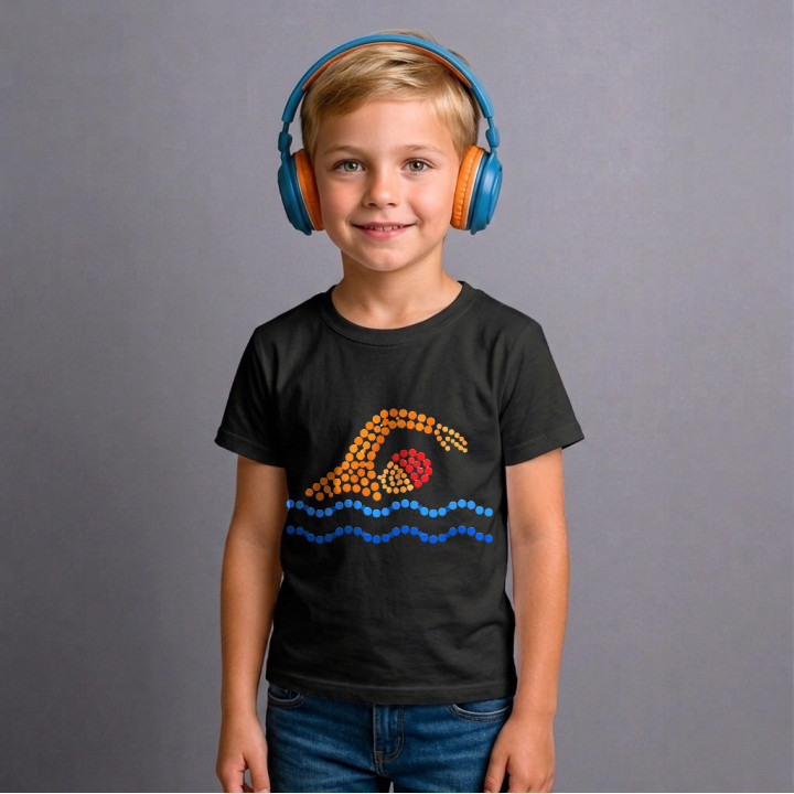 Înotător din puncte - ziua punctului - tricou pentru copii