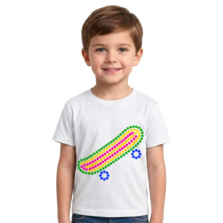Skateboard din puncte - ziua punctului - tricou pentru copii