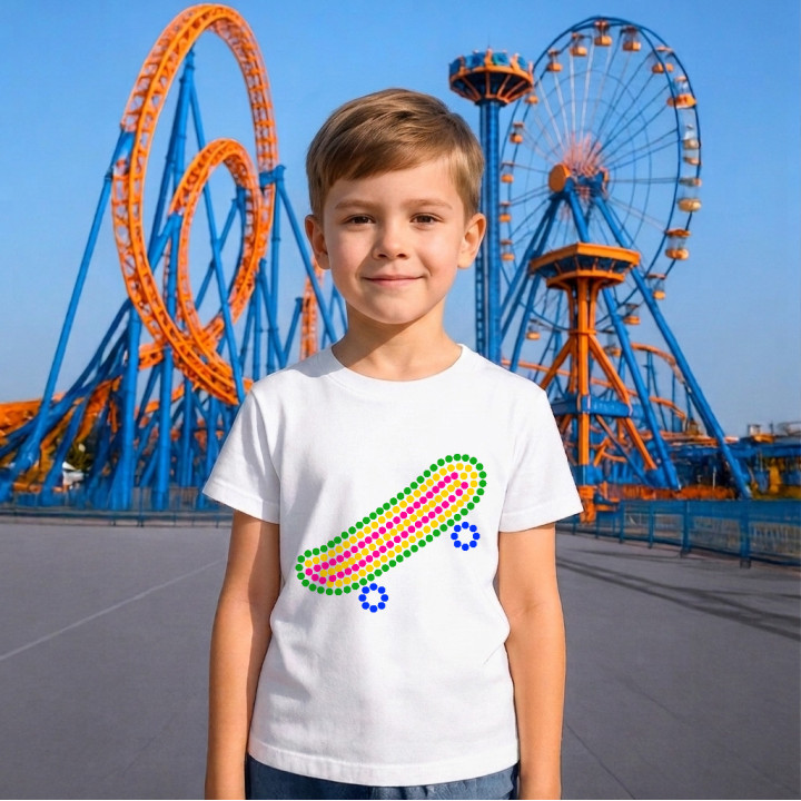 Skateboard din puncte - ziua punctului - tricou pentru copii