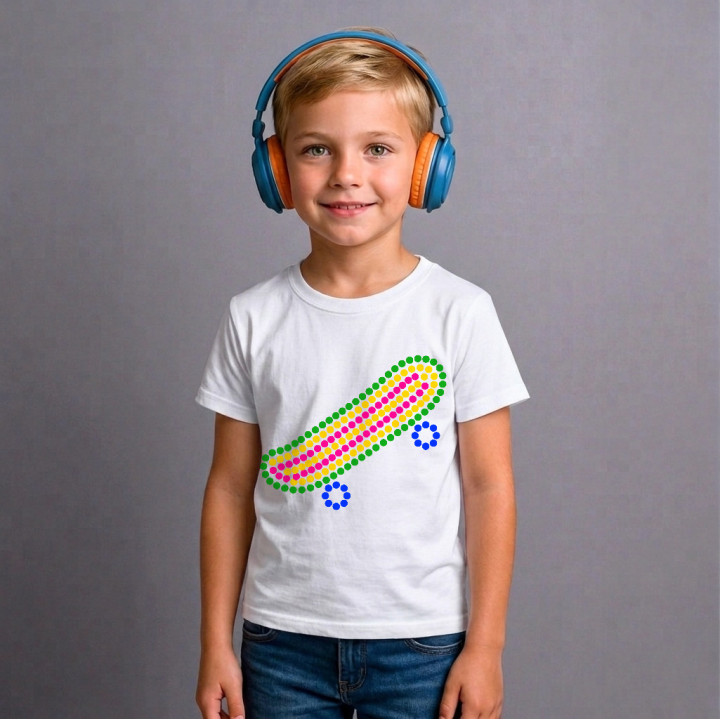 Skateboard din puncte - ziua punctului - tricou pentru copii