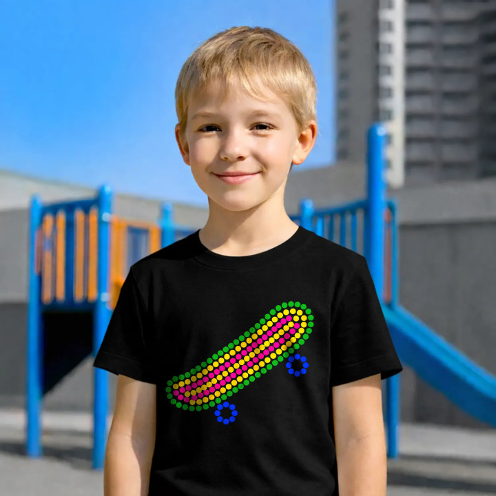 Skateboard din puncte - ziua punctului - tricou pentru copii