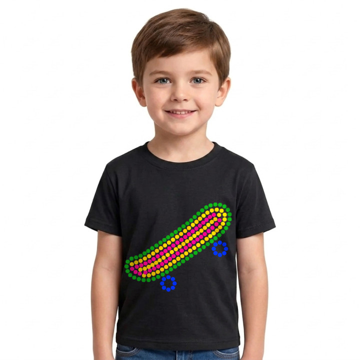 Skateboard din puncte - ziua punctului - tricou pentru copii