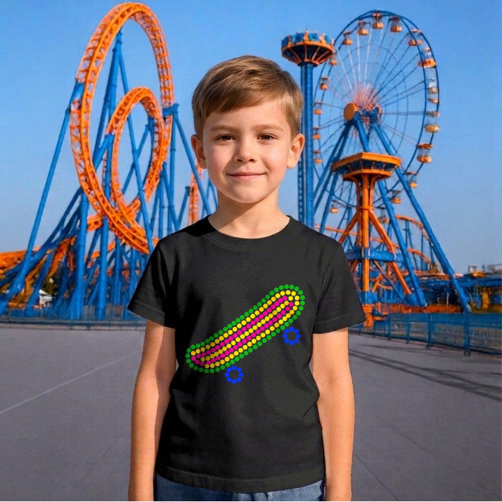 Skateboard din puncte - ziua punctului - tricou pentru copii