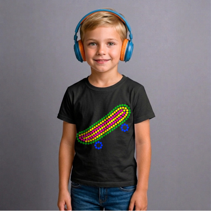 Skateboard din puncte - ziua punctului - tricou pentru copii