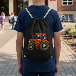 Tractor din puncte - ziua punctului - sac cu șnur