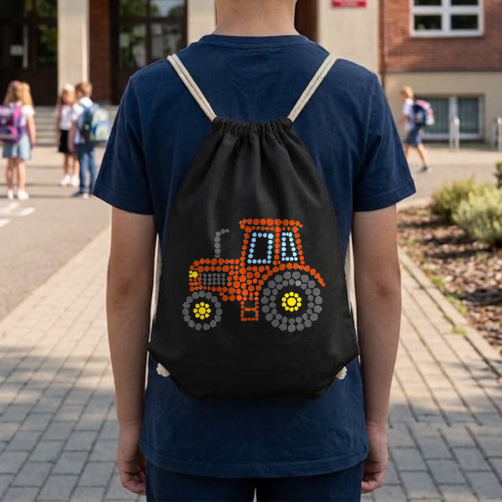 Tractor din puncte - ziua punctului - sac cu șnur