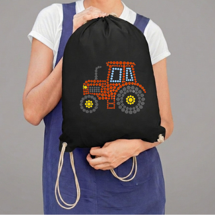 Tractor din puncte - ziua punctului - sac cu șnur